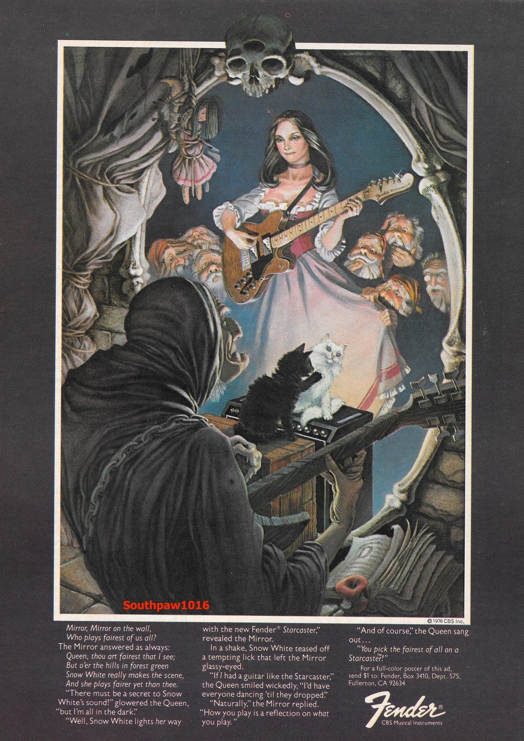 1976 Fender 'starcaster' Guitar Fairytale Series Snow White