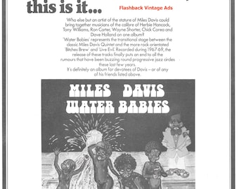 1976 Miles Davis 'Water Babies' album release originele promotionele printadvertentie.