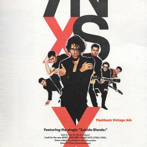 1990 INXS 'X/Suicide Blonde' Record Release Original Industry Promotional Print Advertisement.