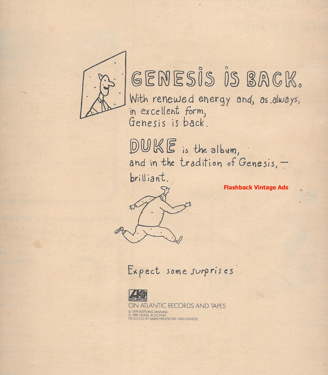 1980 Genesis 'duke' Album Release Original Promotional Print ...