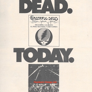 1976 The Grateful Dead &#39;Steal Your Face&#39; Original Album Release Music Industry Promotional Print Advertisement.