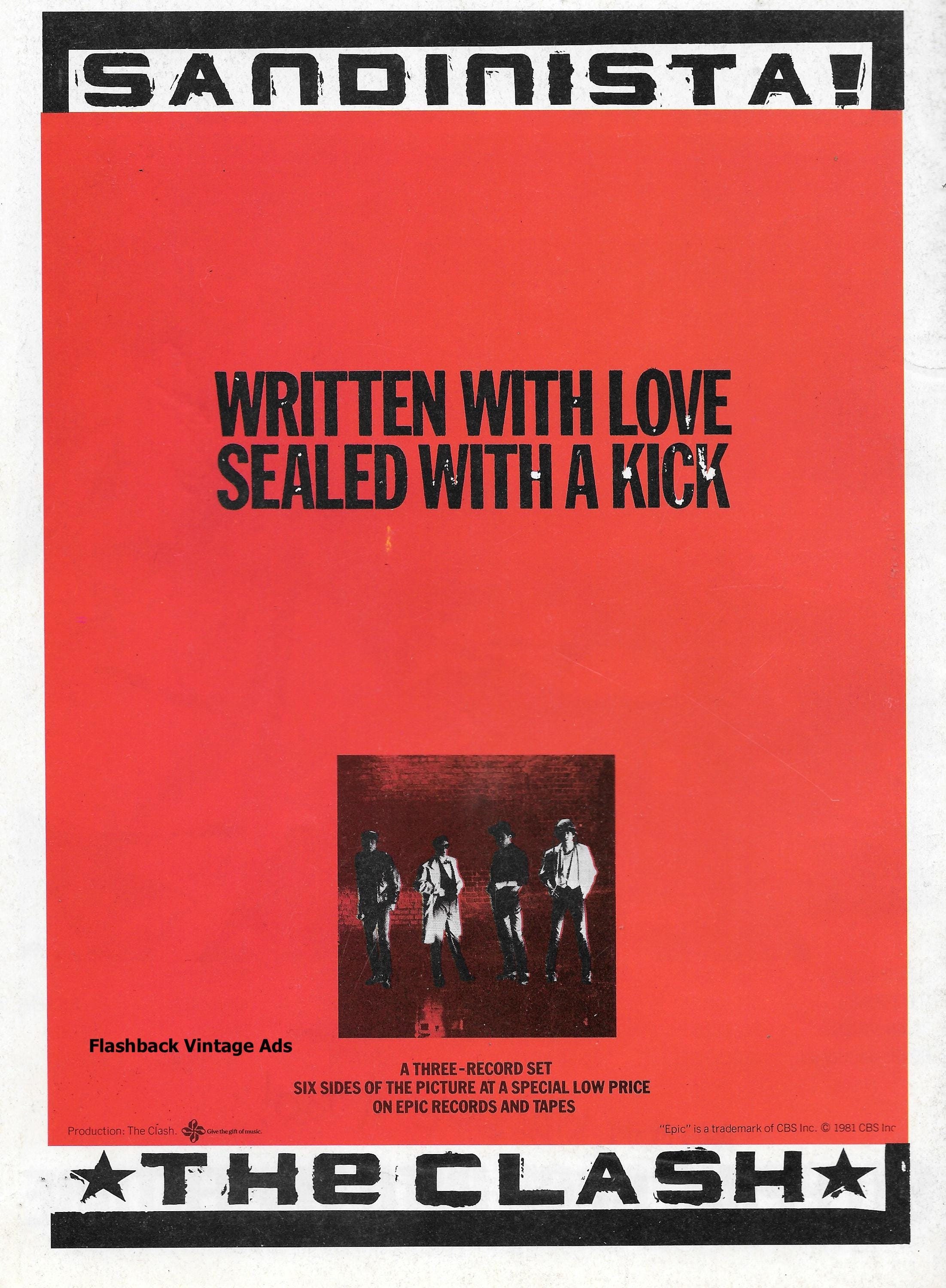 Póster Promocional Original The Clash – Sandinista! 1980 – Vintage Coleccionista