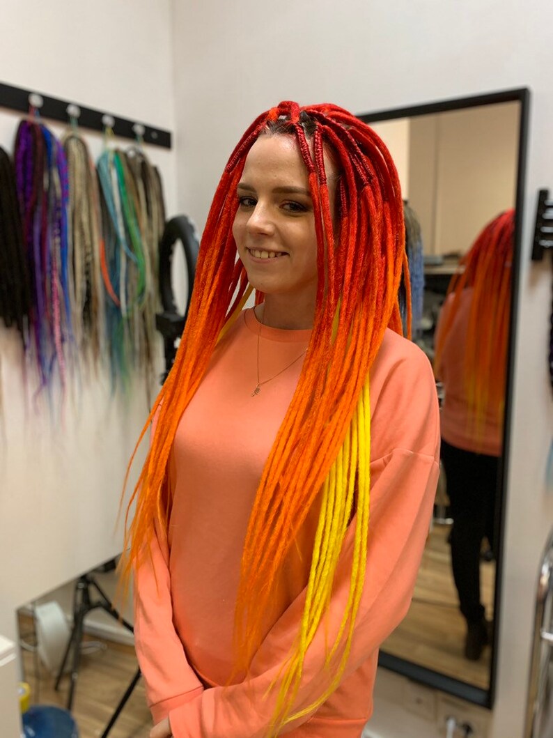 FEUER DREADS. Häkeln. rot/orange. doppelendige Dreadlocks. | Etsy