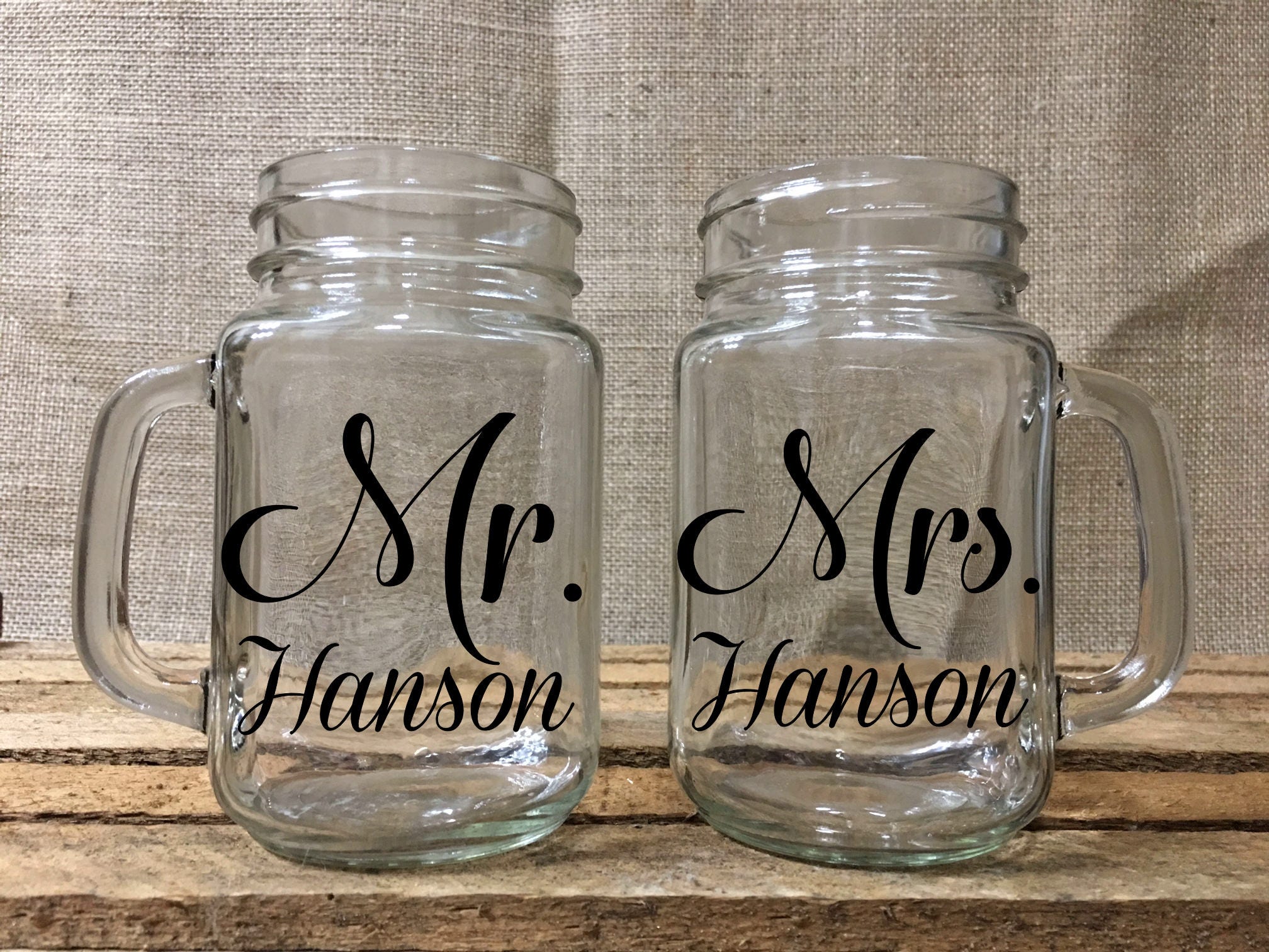 Personalized Mason Jar Glasses/Wedding Toasting Etsy