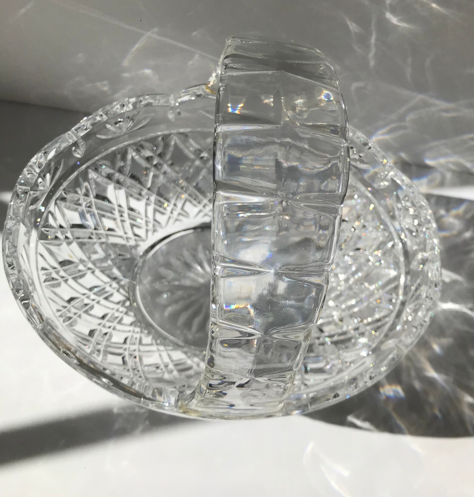 Bohemia Stunning Crystal Basket Czech Republic Reflects Etsy UK