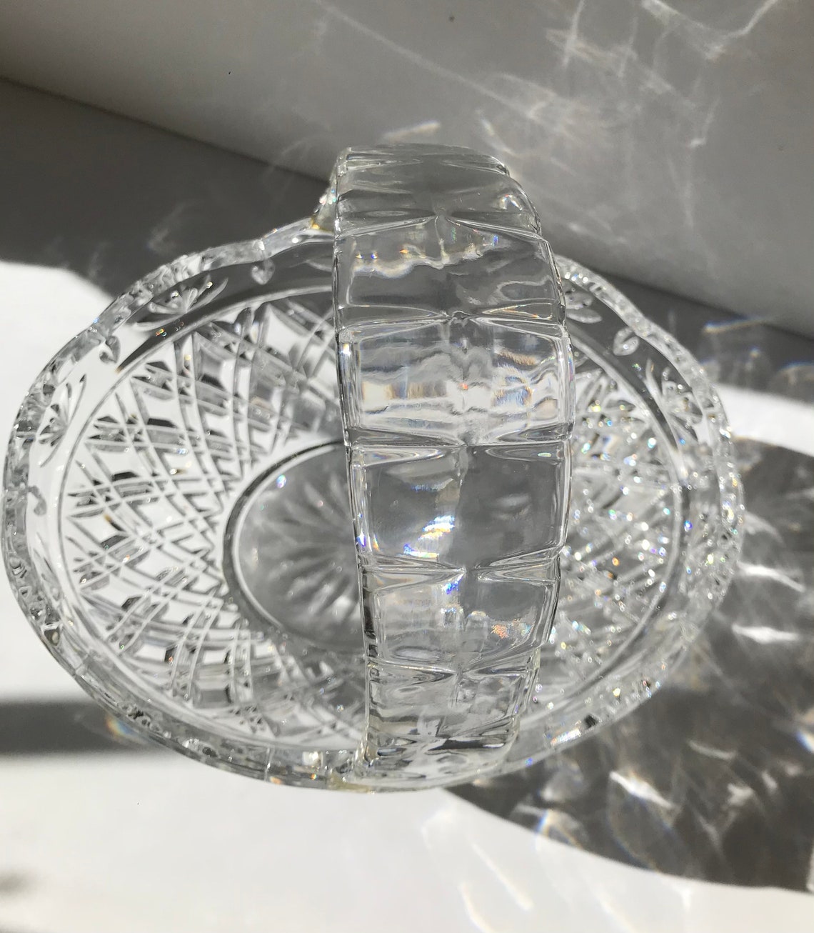 Bohemia Stunning Crystal Basket Czech Republic Reflects Etsy UK