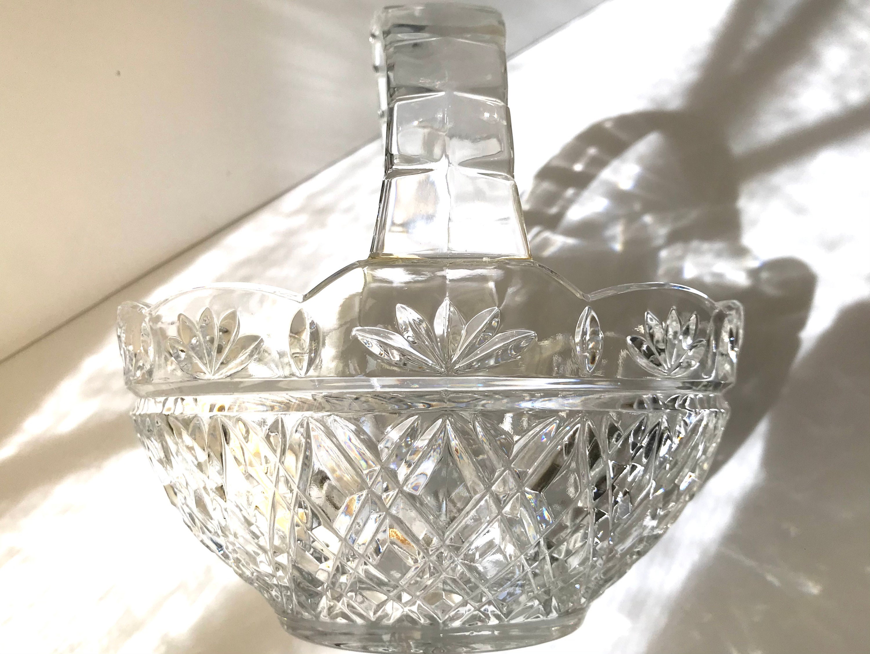 Bohemia Stunning Crystal Basket Czech Republic Reflects Etsy