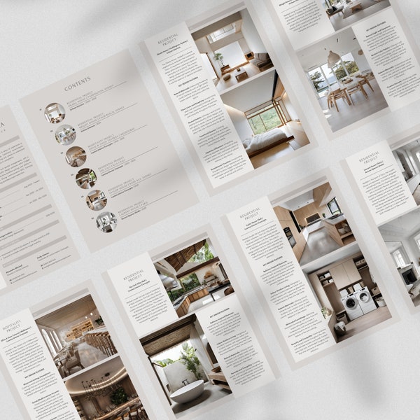 Minimalist Interior Design Resume & Mini Portfolio | Canva Template