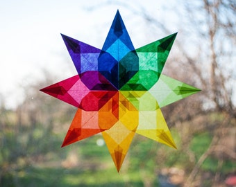 Waldorf Window Stars Rainbow window christmas decals | Etsy