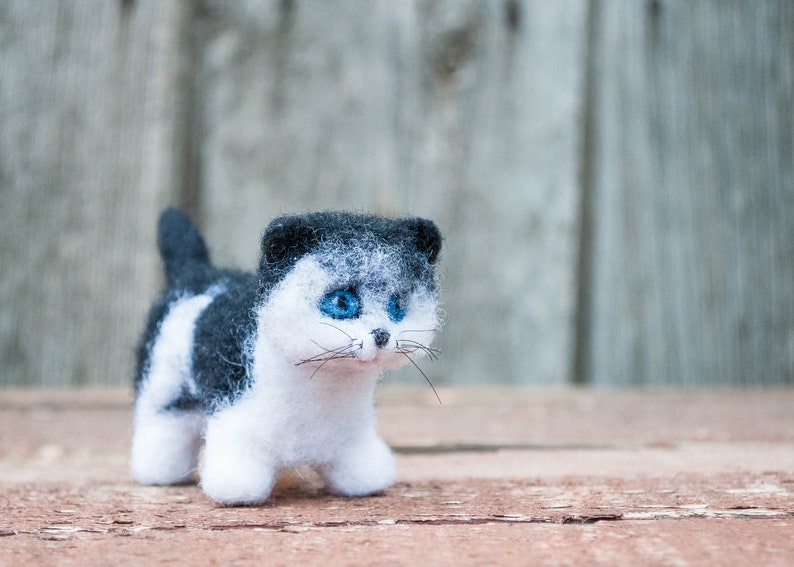 Needle felted Kitty, puppy, waldorf toys, dog, cute kitten, needle felted animals , miniature animal, waldorf cat, Christmas, image 5