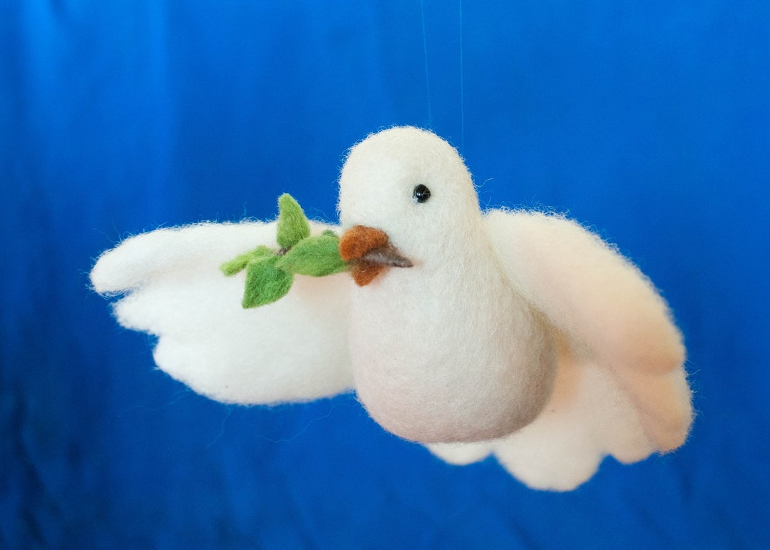 Needle Felted Dove, Dove Peace, Window Decoration, Hanging Dove