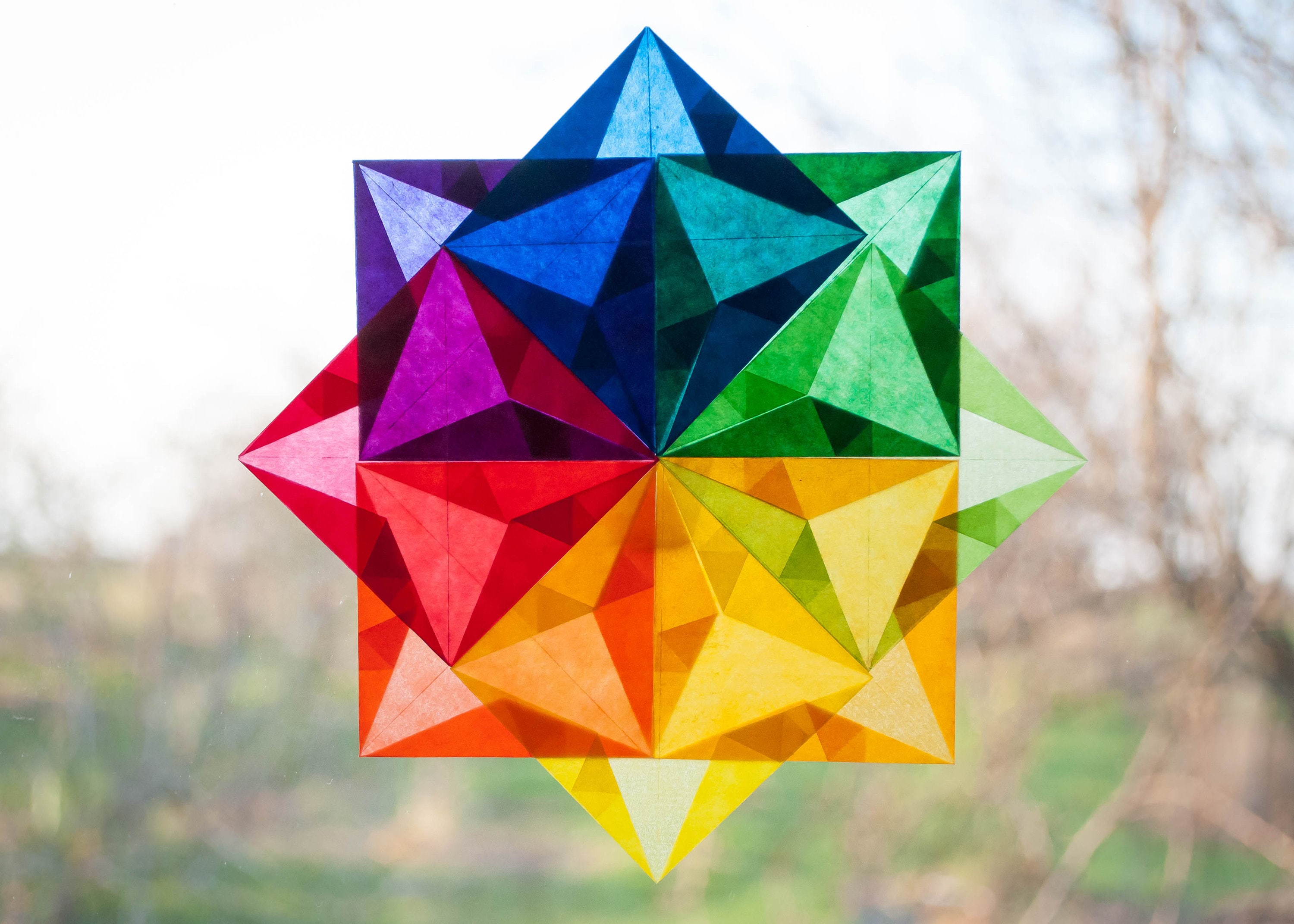 Magic Window Stars Waldorf Window Stars, Rainbow Stars, Christmas Gift, Nursery Decals ...