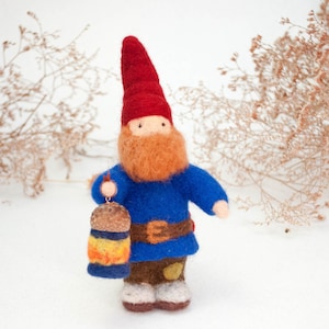 Needle felted woodland  gnome, Felt gnomes, waldorf gnome,  wool gnome, scandinavian gnome,  needle felted christmas decoration