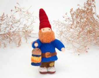 Needle felted woodland  gnome, Felt gnomes, waldorf gnome,  wool gnome, scandinavian gnome,  needle felted christmas decoration