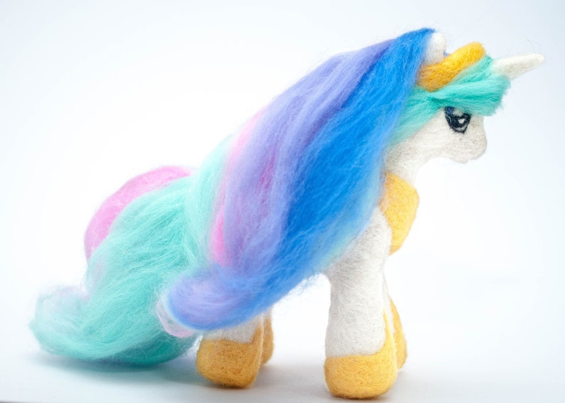 Needle felt Princess Celestia , Princess Luna, my little pony, Needle felt unicorn, needle felted animal, Holiday gift for daughter, image 4