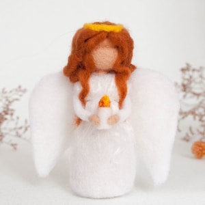 Needle felt angel, waldorf angel,  needle felted christmas decoration, wool ornament, Room Decor, natural toy, eco toy, waldorf toy,