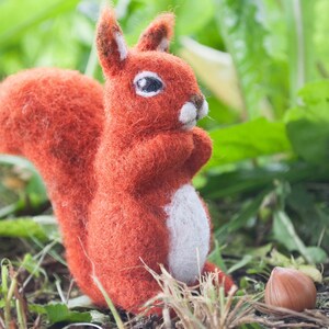 Needle Felted Squirrel, wool animals, wool squirrel, felt autumn decor, Mother's Day Gift, Waldorf toys, nature table, fall, tooth fairy image 5