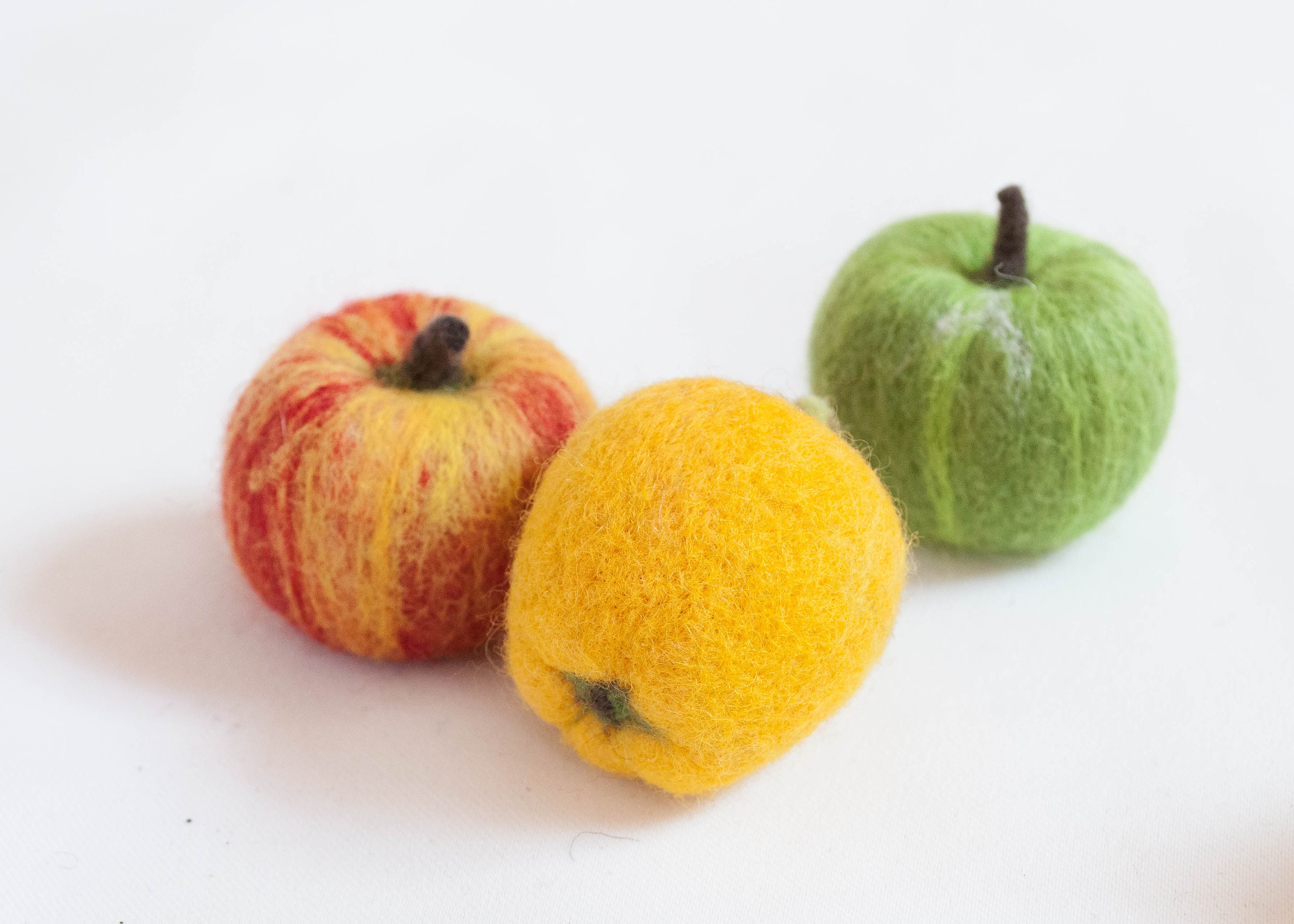 Needle felted fruits 9 pieces Set autumn felt decoration Etsy