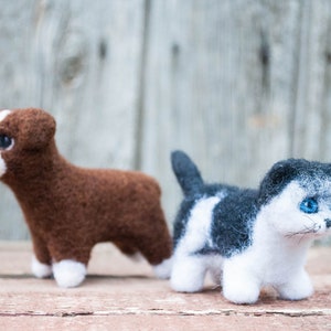 Needle felted Kitty, puppy, waldorf toys, dog, cute kitten, needle felted animals , miniature animal, waldorf cat, Christmas, image 7