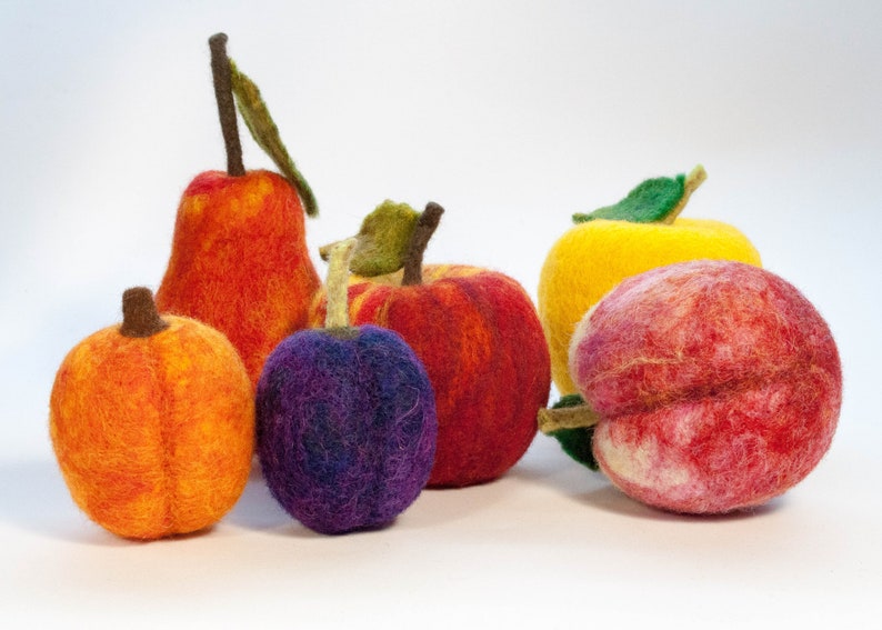 Needle Felted Set of Fruits Autumn Gifts Fall Felt Decoration Etsy