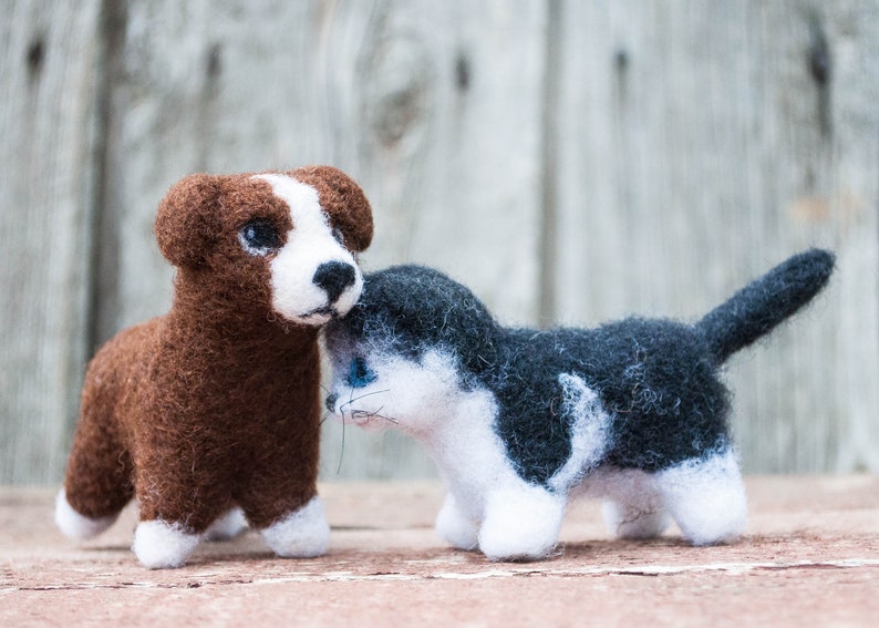 Needle felted Kitty, puppy, waldorf toys, dog, cute kitten, needle felted animals , miniature animal, waldorf cat, Christmas, image 1