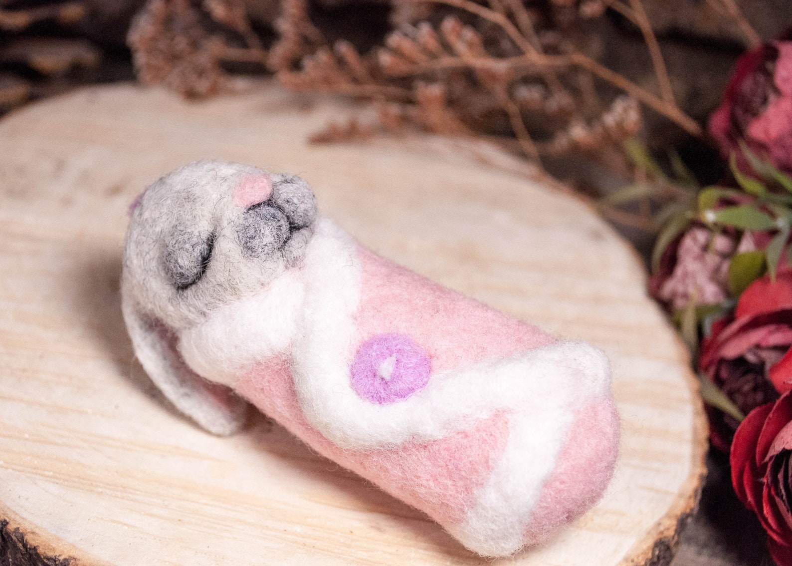 Needle Felted Sleeping Bunny Baby Bunny Soft Pocket Dolls - Etsy