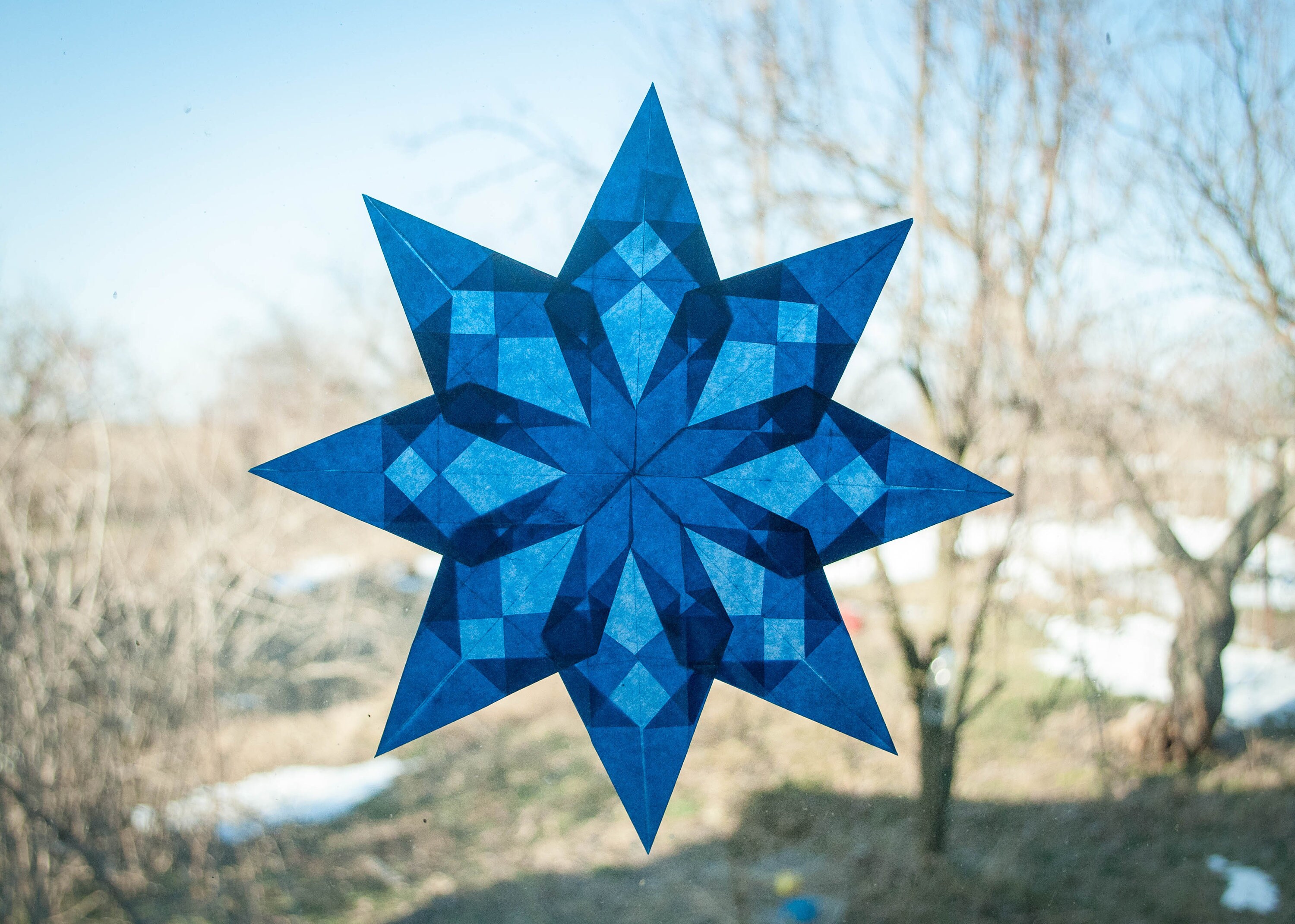 Waldorf Window Stars blue Stars window christmas decals kite Etsy