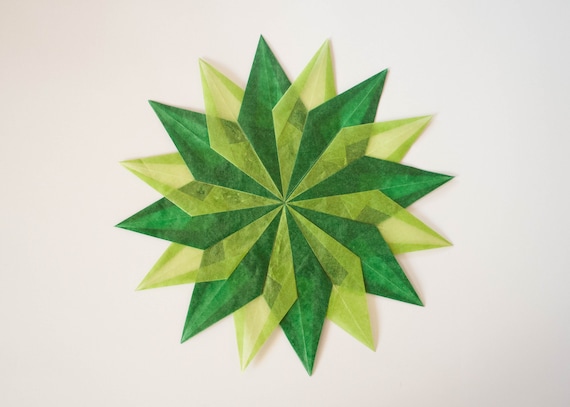 Waldorf Fenster Sterne Grün Sterne Weihnachten Kindergarten Ornament Einweihungsparty Geschenk Geometrisches Transparentpapier Fenster Suncatcher
