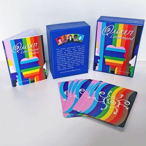 Queer Lenormand-deck, modern design, LGBTQIA+, met diversiteit aan ras en geslacht, gids.
