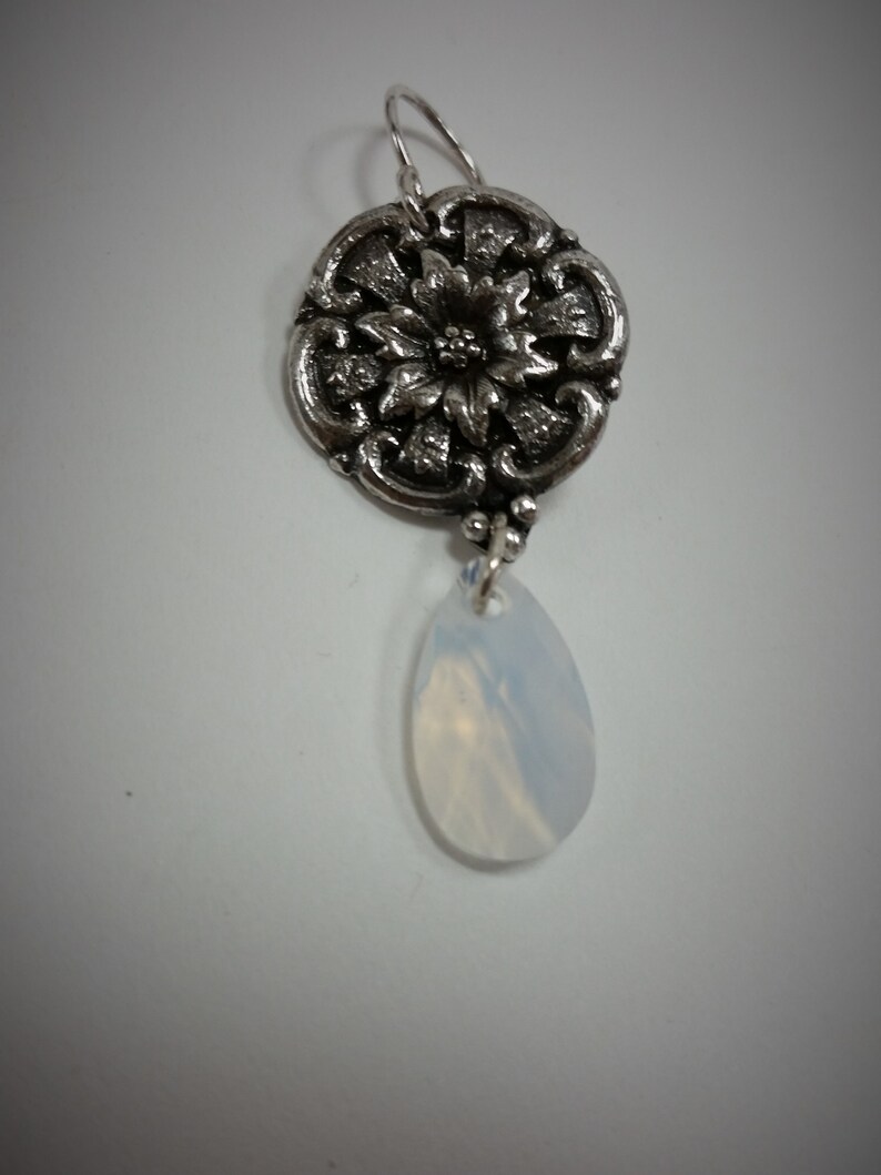 Silver Earrings with Swarovski Crystals/Dangle Earrings image 3