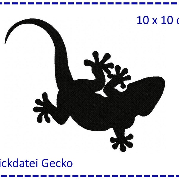 Stickdatei Gecko 10x10 Füllstich