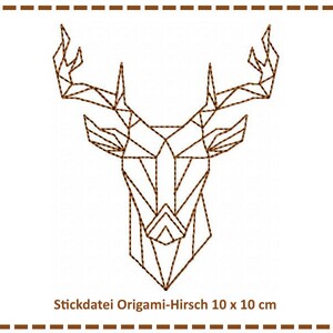 Embroidery file Origami Deer1 10x10