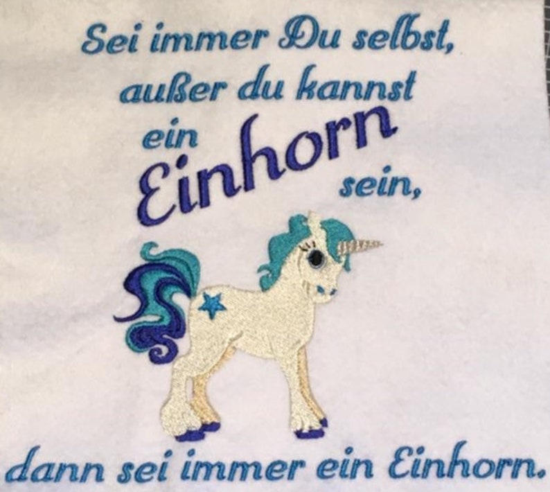 Sei ein Einhorn Stickdatei 20x20 Bild 2