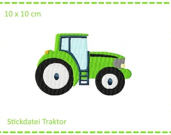 Embroidery file 10 x 10 cm Tractor filling stitch