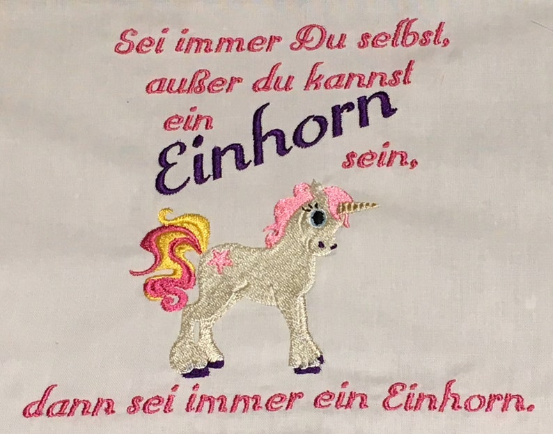 Sei ein Einhorn Stickdatei 20x20 Bild 3