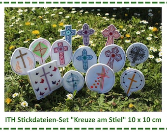 Stickdateien-Set "Kreuze am Stiel" ITH Set - 10x10 cm