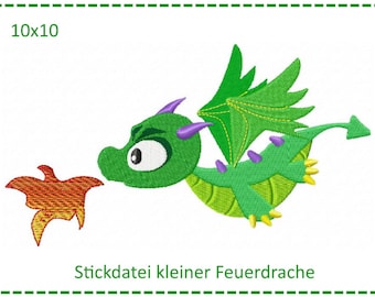 Small fire dragon 10x10 embroidery file