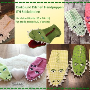 Hand Puppets Croco & Dilchen ITH Embroidery Files Set
