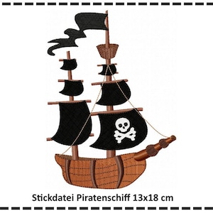 File di ricamo nave pirata 13x18