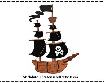 Stickdatei Piratenschiff 13x18