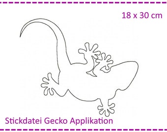 Embroidery file Gecko 18x30 fringe application