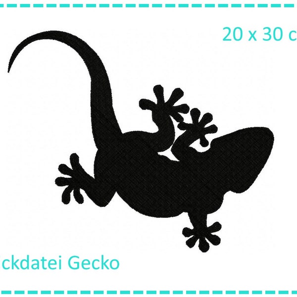 Stickdatei Gecko 20x30 Füllstich