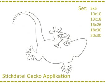 Embroidery file Gecko SET fringe application