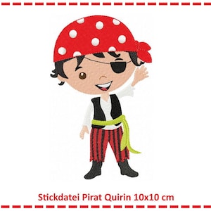 Embroidery file Pirate Quirin 10x10