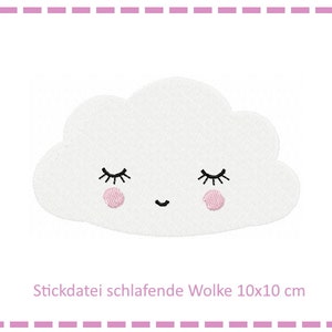 Schlafende Wolke 10x10 Stickdatei