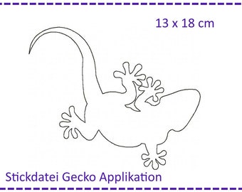 Stickdatei Gecko 13x18 Fransen-Applikation