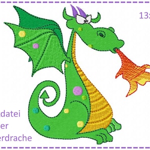 Large Fire Dragon 13x18 embroidery file