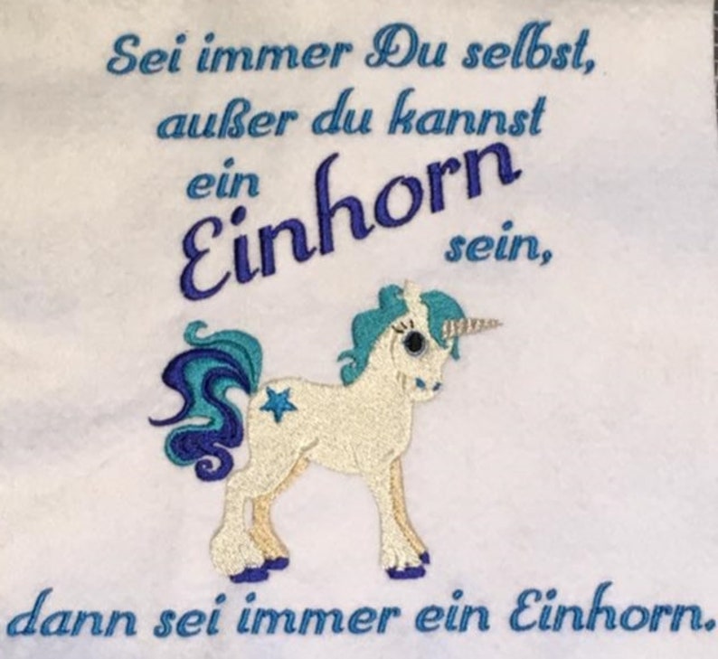 Sei ein Einhorn Stickdatei 18x30 Bild 2