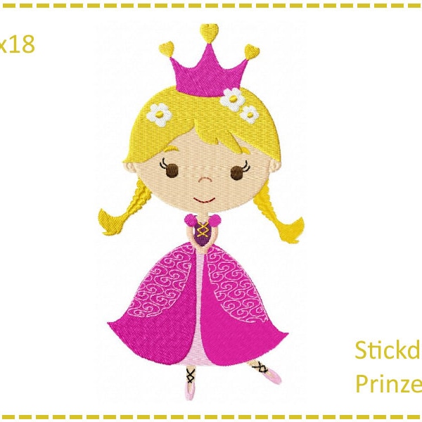 Prinzessin 13x18 Stickdatei