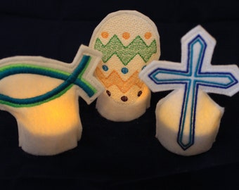 Tealight Cover Set "Christian" Embroidery File ITH 10x10